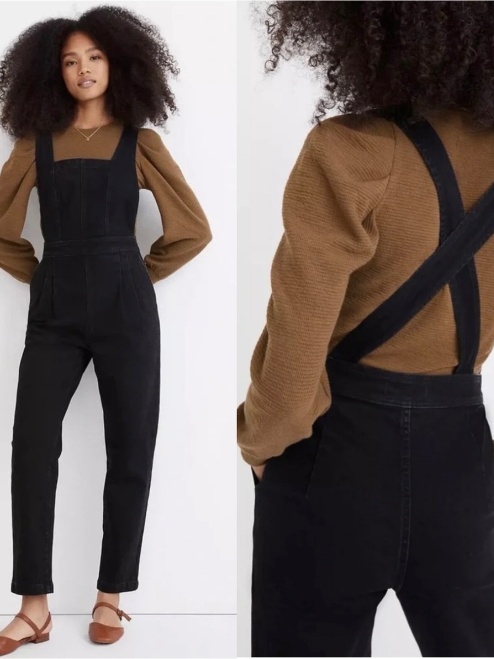 Madewell Denim Cross Back Jumpsuit in Clybourn Wash Black Size 2